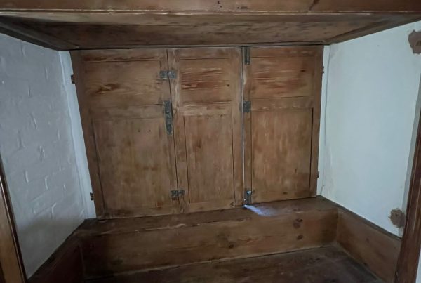 Old wooden windows in grantham house