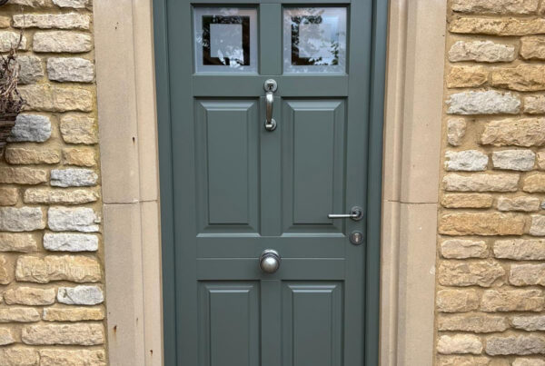 a Keswick lead coloured timber front door