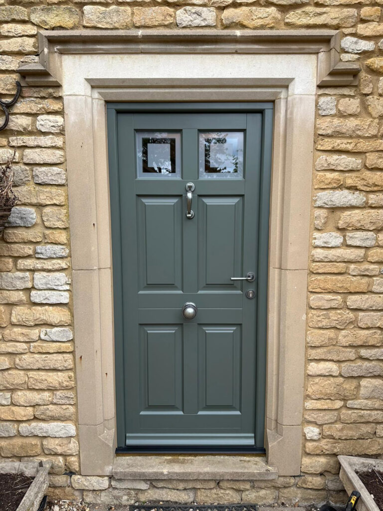 a Keswick lead coloured timber front door
