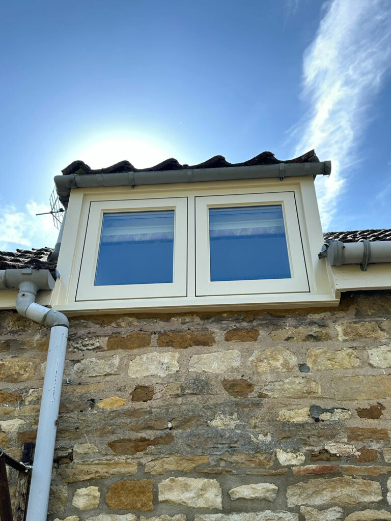 cream coloured dormer windows