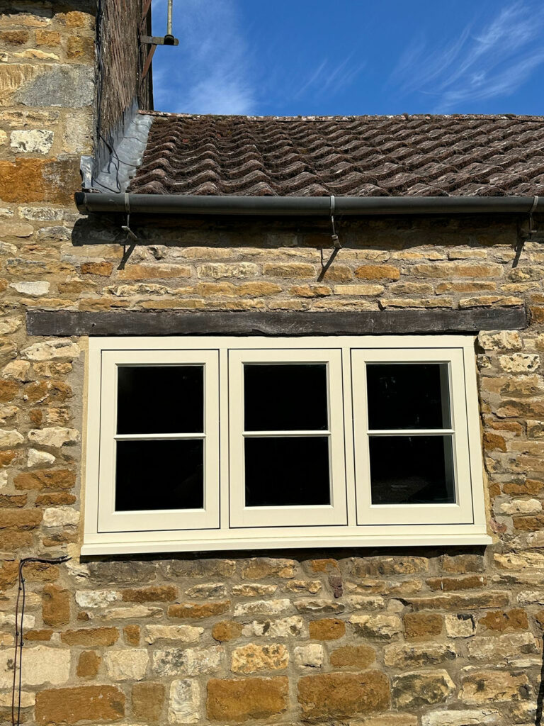 a triple set of casement windows