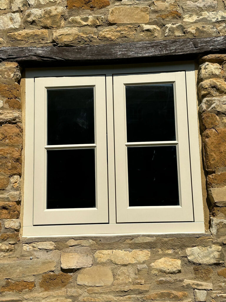 a traditional set of flush casement windows