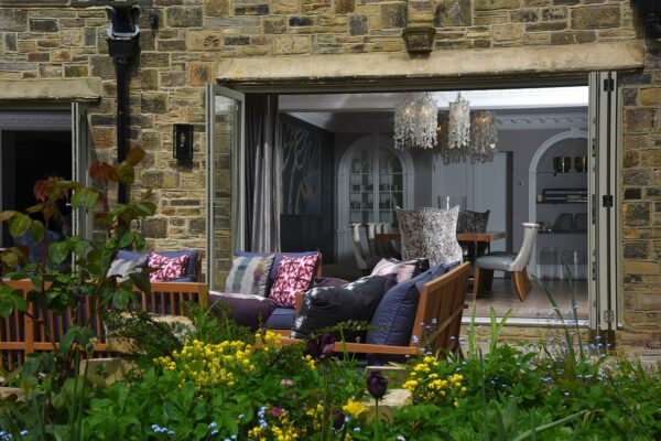 a large open set of bifold doors