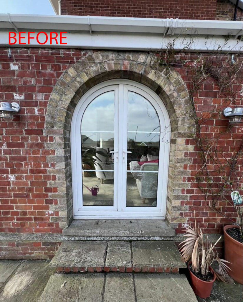 a set of white pvc french doors
